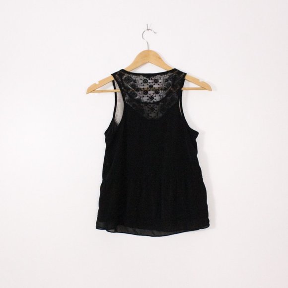 *American Eagle Black Lace Tank Blouse - Picture 6 of 6